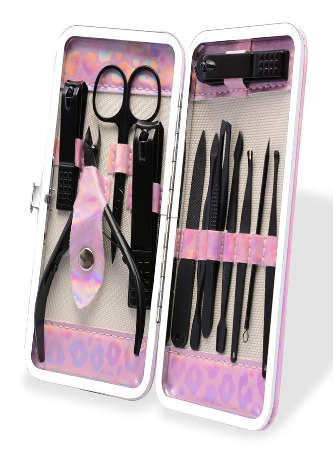 CGBE Nail Clippers Set, 12pcs Stainless Steel Nail Kit for Men, Manicure Set Pedicure kit for Mens Gifts - Black - Image 1